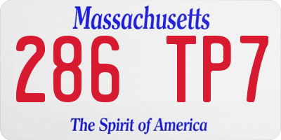 MA license plate 286TP7