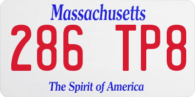 MA license plate 286TP8