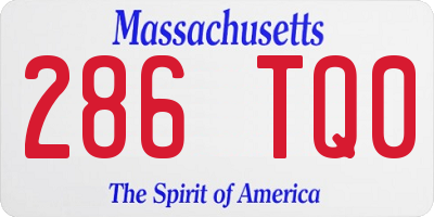 MA license plate 286TQ0