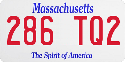 MA license plate 286TQ2