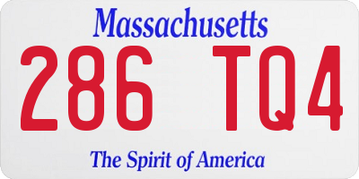 MA license plate 286TQ4
