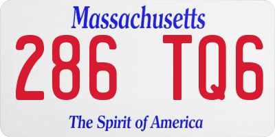 MA license plate 286TQ6