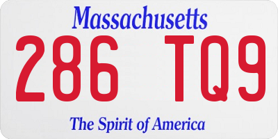 MA license plate 286TQ9