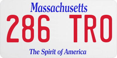 MA license plate 286TR0
