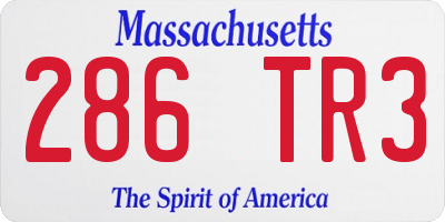 MA license plate 286TR3