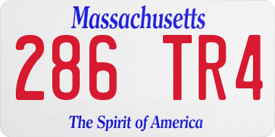MA license plate 286TR4
