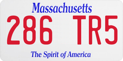MA license plate 286TR5