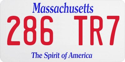 MA license plate 286TR7