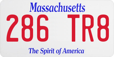 MA license plate 286TR8