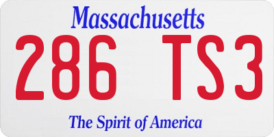 MA license plate 286TS3