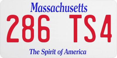 MA license plate 286TS4