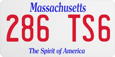 MA license plate 286TS6