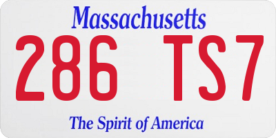 MA license plate 286TS7