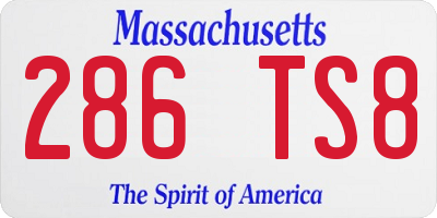 MA license plate 286TS8