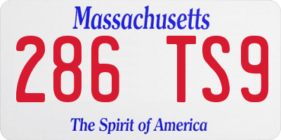 MA license plate 286TS9