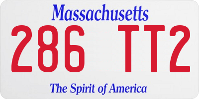 MA license plate 286TT2
