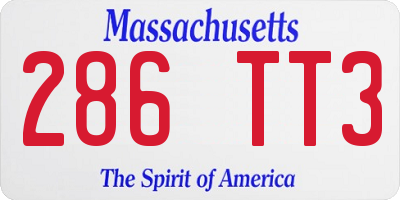 MA license plate 286TT3
