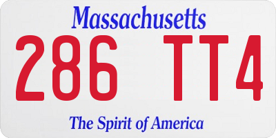 MA license plate 286TT4