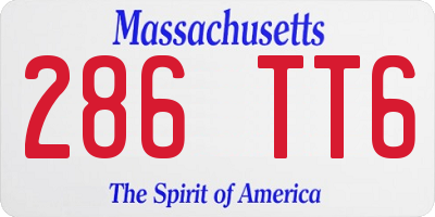 MA license plate 286TT6