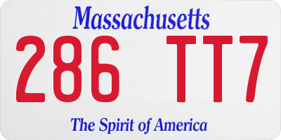 MA license plate 286TT7