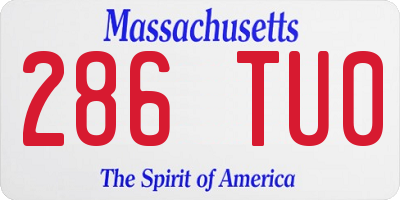MA license plate 286TU0