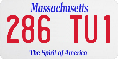 MA license plate 286TU1