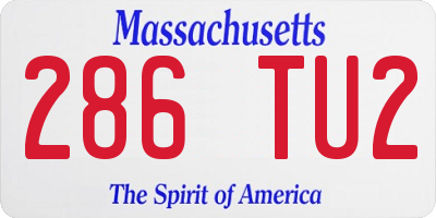 MA license plate 286TU2