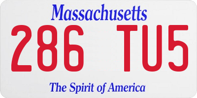 MA license plate 286TU5