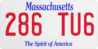 MA license plate 286TU6