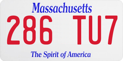 MA license plate 286TU7