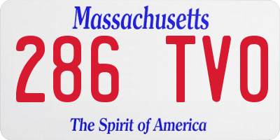 MA license plate 286TV0