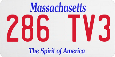 MA license plate 286TV3