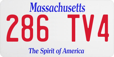 MA license plate 286TV4
