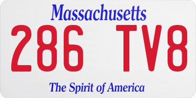 MA license plate 286TV8
