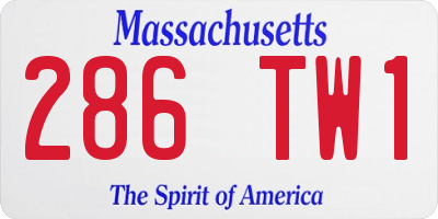 MA license plate 286TW1