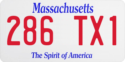MA license plate 286TX1