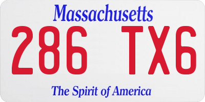 MA license plate 286TX6