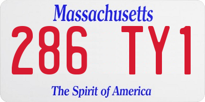 MA license plate 286TY1