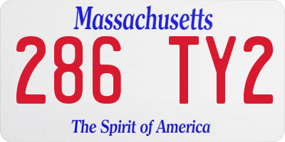 MA license plate 286TY2