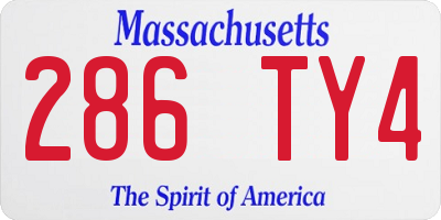 MA license plate 286TY4