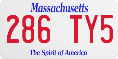 MA license plate 286TY5