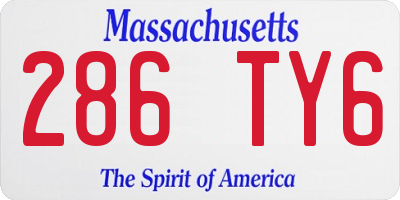 MA license plate 286TY6