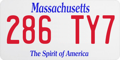 MA license plate 286TY7