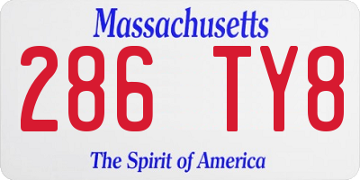 MA license plate 286TY8