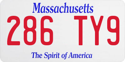 MA license plate 286TY9