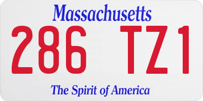 MA license plate 286TZ1