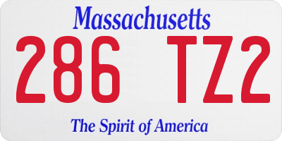 MA license plate 286TZ2