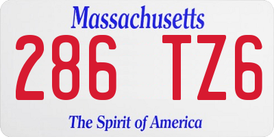 MA license plate 286TZ6