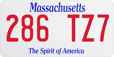MA license plate 286TZ7