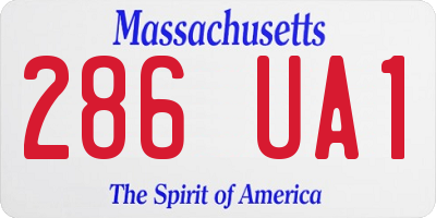 MA license plate 286UA1